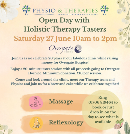 Physio and Therapies Open Day with Holistic Therapy Tasters.