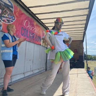 Our Colour Run host, Bazz