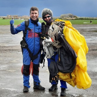 Phil after his incredible Skydive