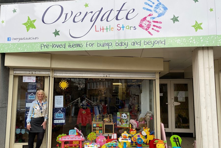 Overgate charity shop Little Stars and Manager Kay