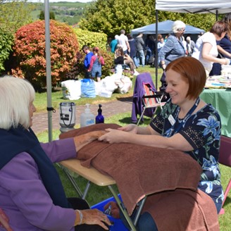 Garden party hand massages