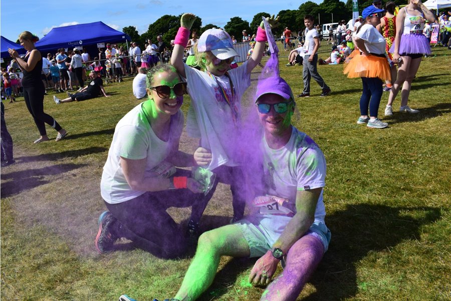 Colour Runners paint a rainbow above Calderdale Overgate Hospice